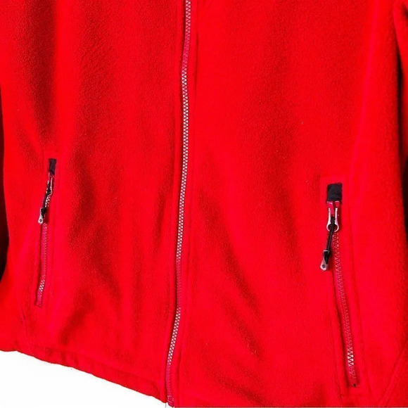 Columbia Men’s Size Large Red‎ Fleece Zip Front Jacket Titanium FLAW - Picture 5 of 6